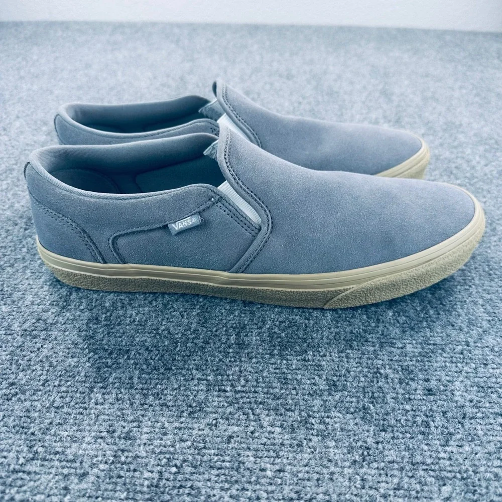 Vans Asher Classic Slip-On Frost Gray Suede Gum Sole Mens 13 Sneakers Shoes